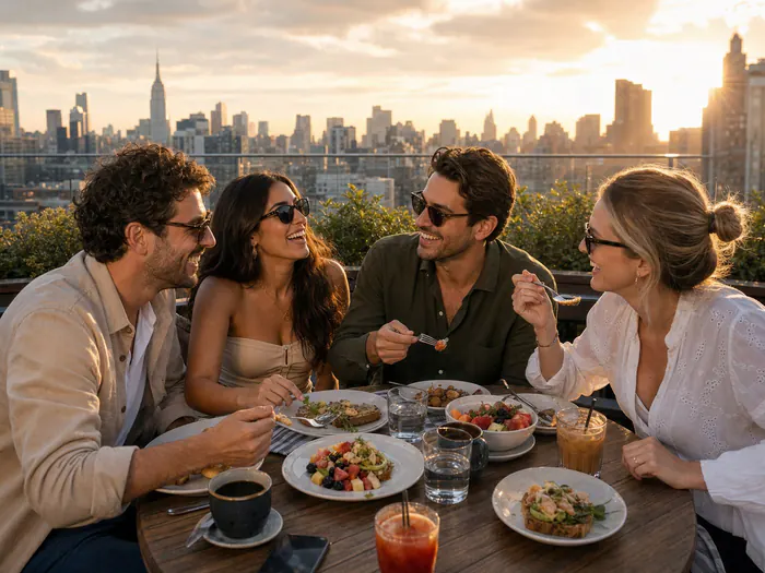 New York rooftop dinner